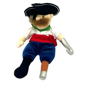 MANHATTAN TOY 16" Vintage Pirate Captain Soft Puppet Hook Hand Peg Leg Eye Patch